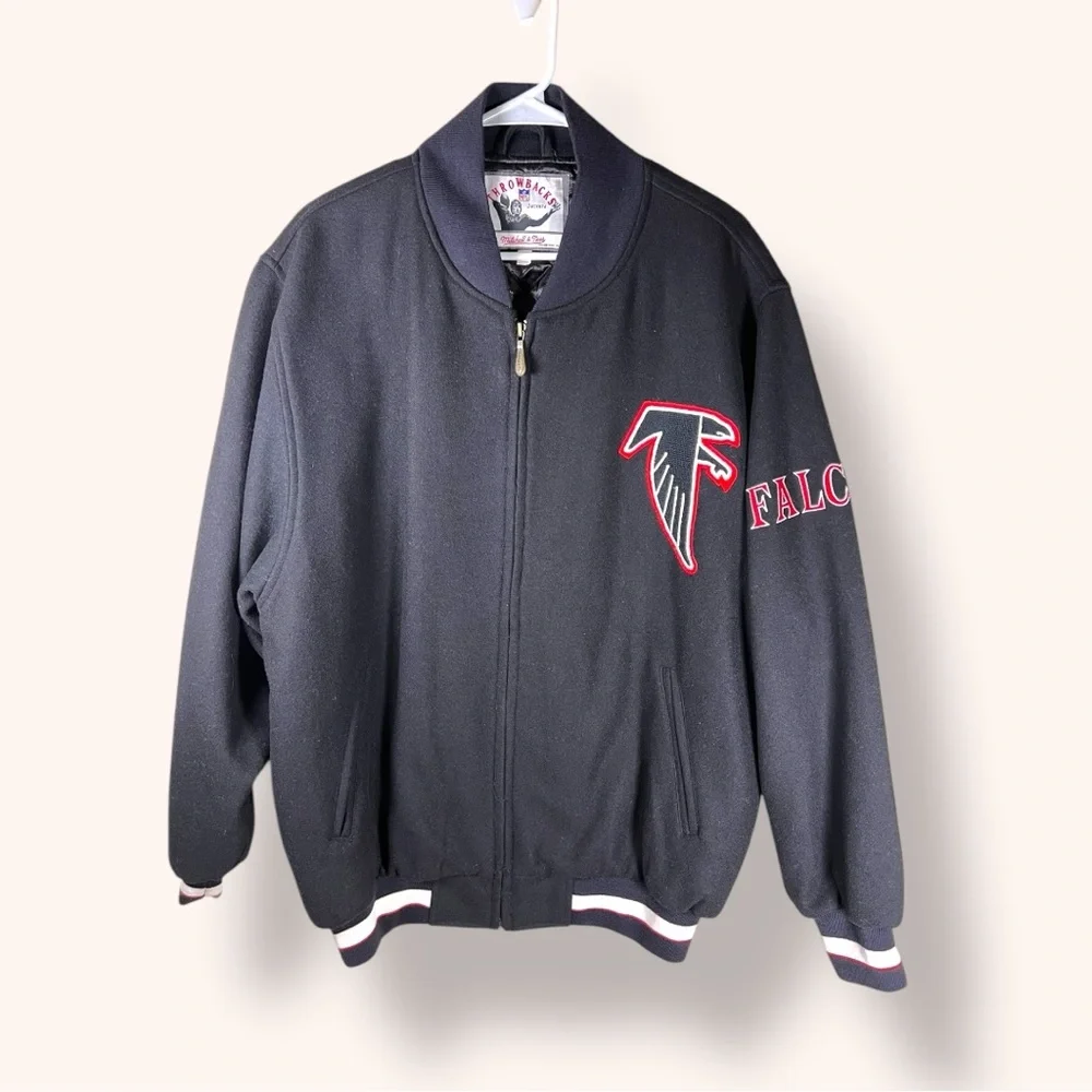 Vintage Retro NFL Atlanta Falcons Jacket, Mitchell & Ness Throwbacks, 2004